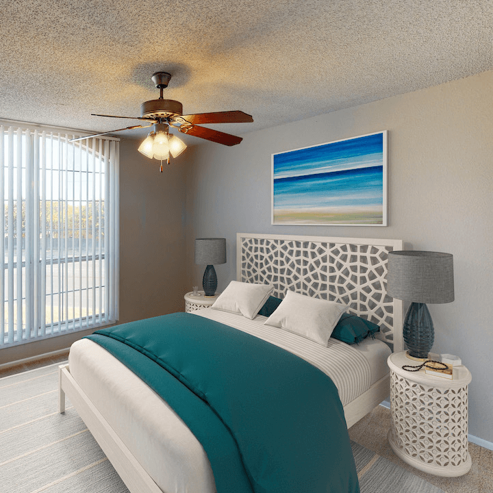 ATTX-3 Beautiful bedroom with overhead light and large window